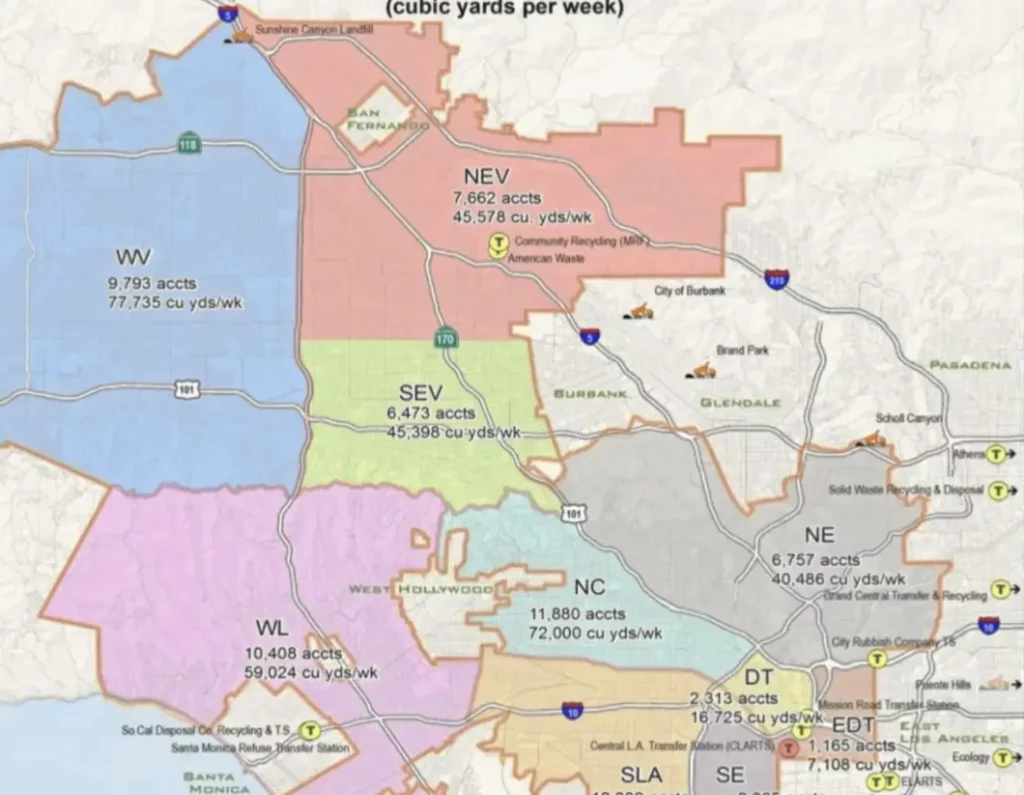 Los Angeles Trash Collection Map