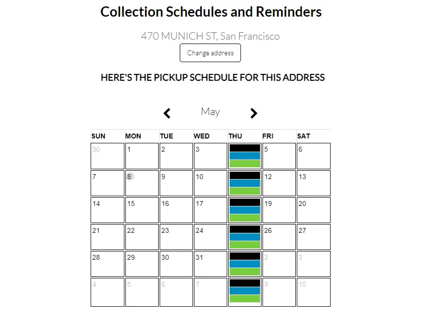 San Francisco Trash Schedule Residential Curbside Pickup