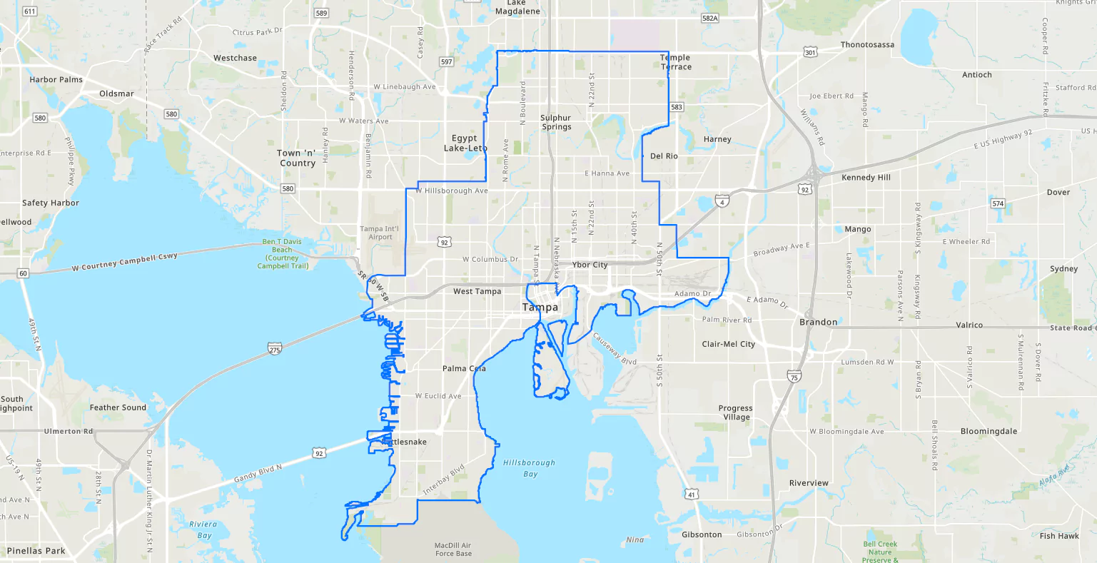 Tampa Trash Collection Map