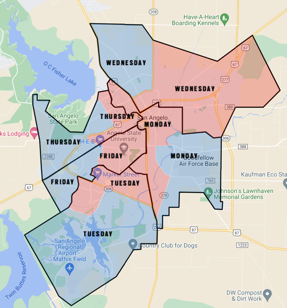 San Angelo Trash Schedule Bulk Pickup & Holiday Collection