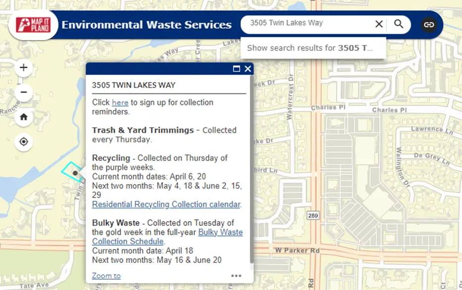 Find Out Your Plano Trash Pickup Schedule