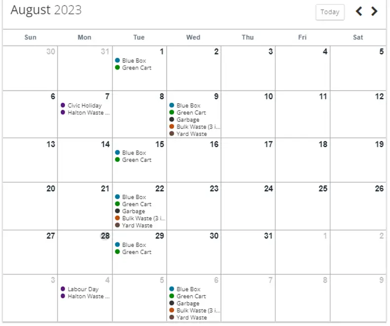 Oakville Garbage Schedule 2024 Bulk, Recycling & Holidays