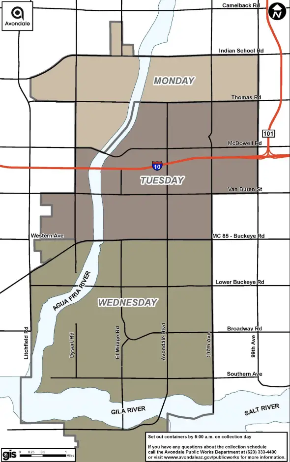 Avondale Trash Collection Map