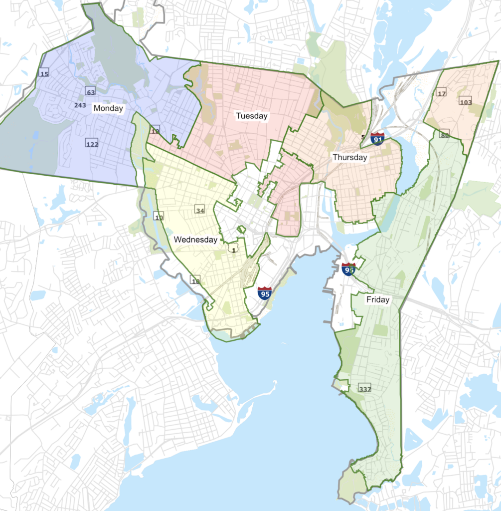New Haven Trash Collection Map